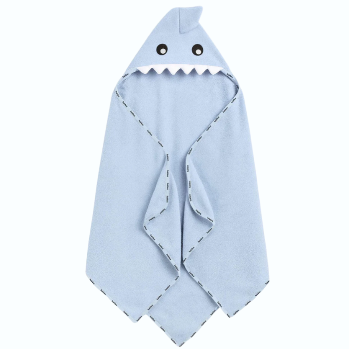 Bamboo-Baby-Hooded-Handdoek-Haai-1 Bamboo Baby Hooded Handdoek, Haai