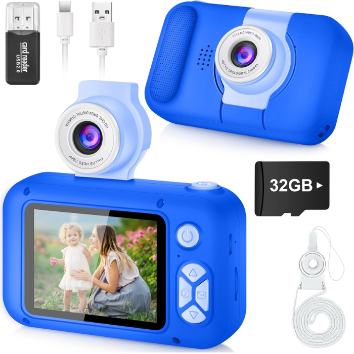 Digitale-kindercamera-Blauw-1 Digitale kindercamera - Blauw