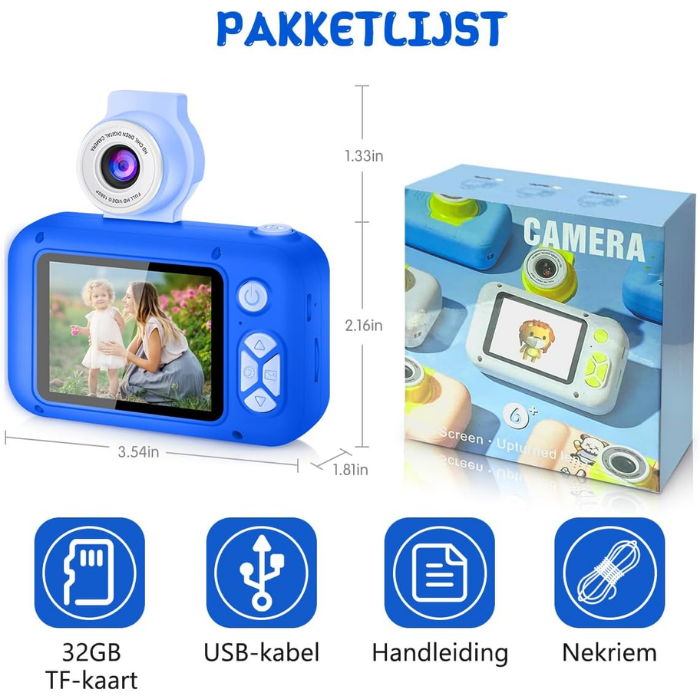 Digitale-kindercamera-Blauw-2 Digitale kindercamera - Blauw - Afbeelding 2