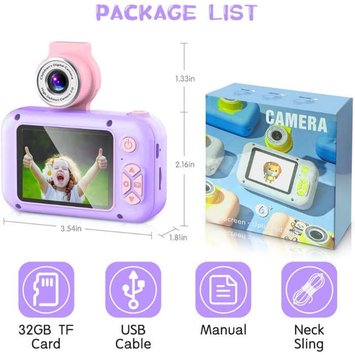 Digitale-kindercamera-Roze-2 Digitale kindercamera - Roze - Afbeelding 2