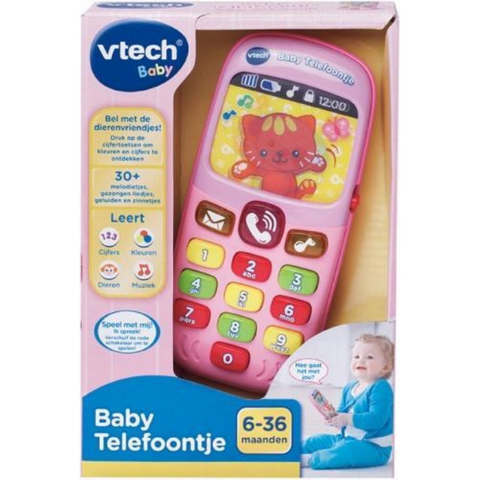 VTech-Baby-Telefoon-Roze-2 VTech Baby Telefoon Roze - Afbeelding 2